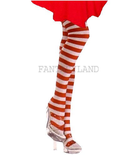 RED & WHITE STRIPED TIGHTS