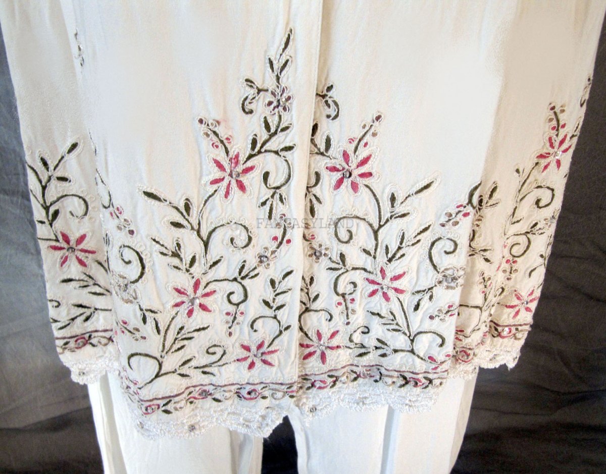 White Salwar Kameez Embroidered Md - XL