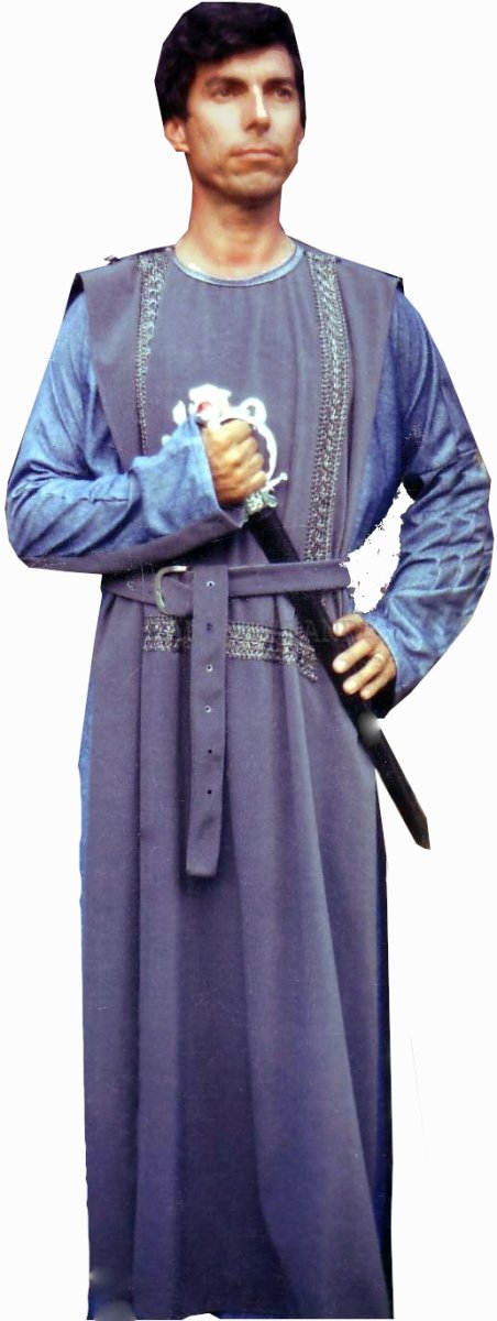 Medieval Man Costume, Chest 50 XXL, Blue Grey