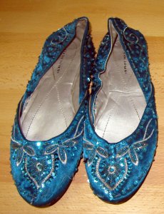 BEADED TEAL SHOES