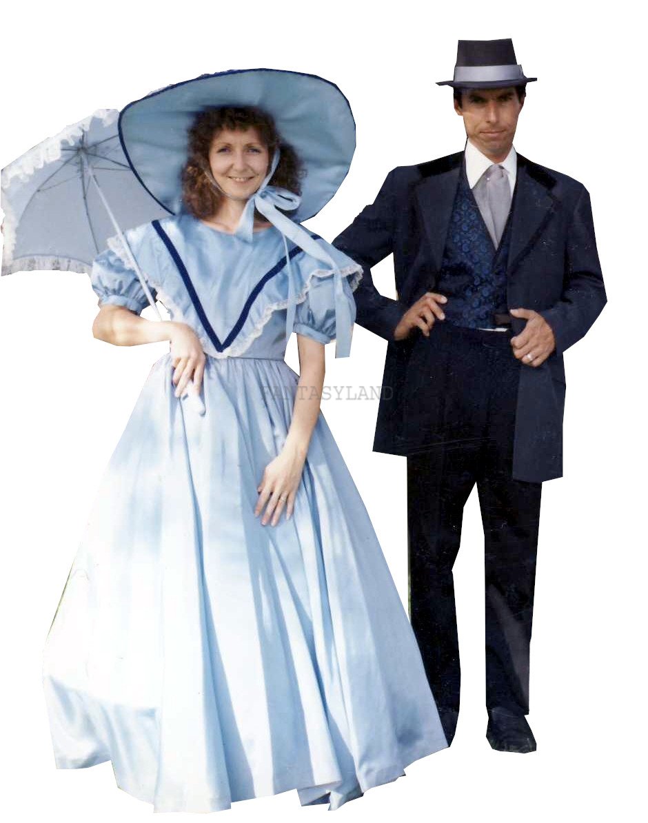 Civil War Ladies Costume, Size 9 SM - MD Light Blue