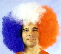 AFRO WIG SUPER GIANT Red White Blue